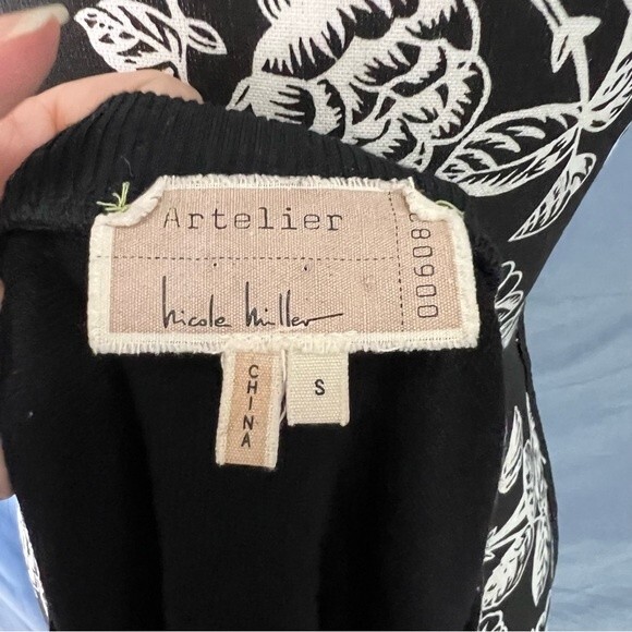 NICOLE MILLER silk combo top in black - Picture 4 of 5